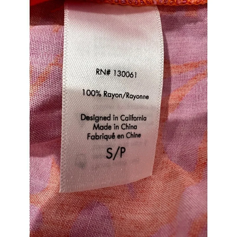 New L Space Size SM Kristy Long Sleeve Faux-Wrap Cover-Up Dress Path To Paradise